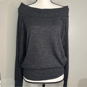 We The Free Free People Women XSmall Dark Gray Oversized Batwing Sweater Boho